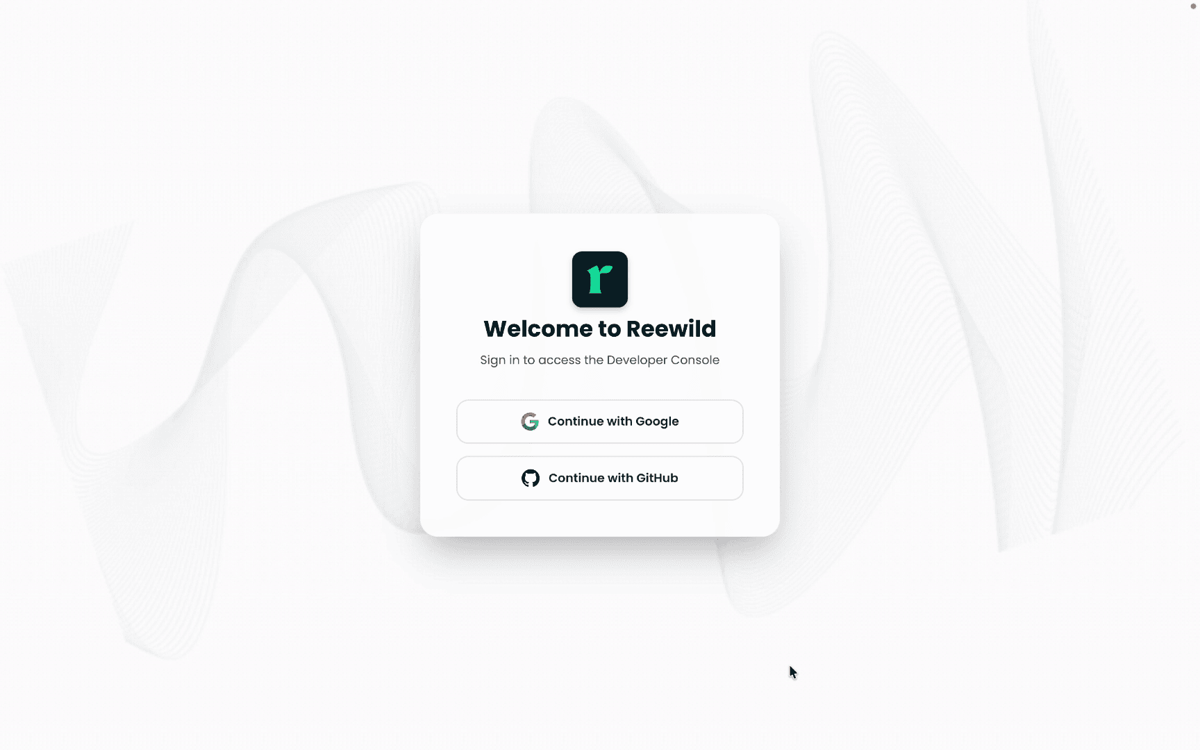 Developer Console authentication page
